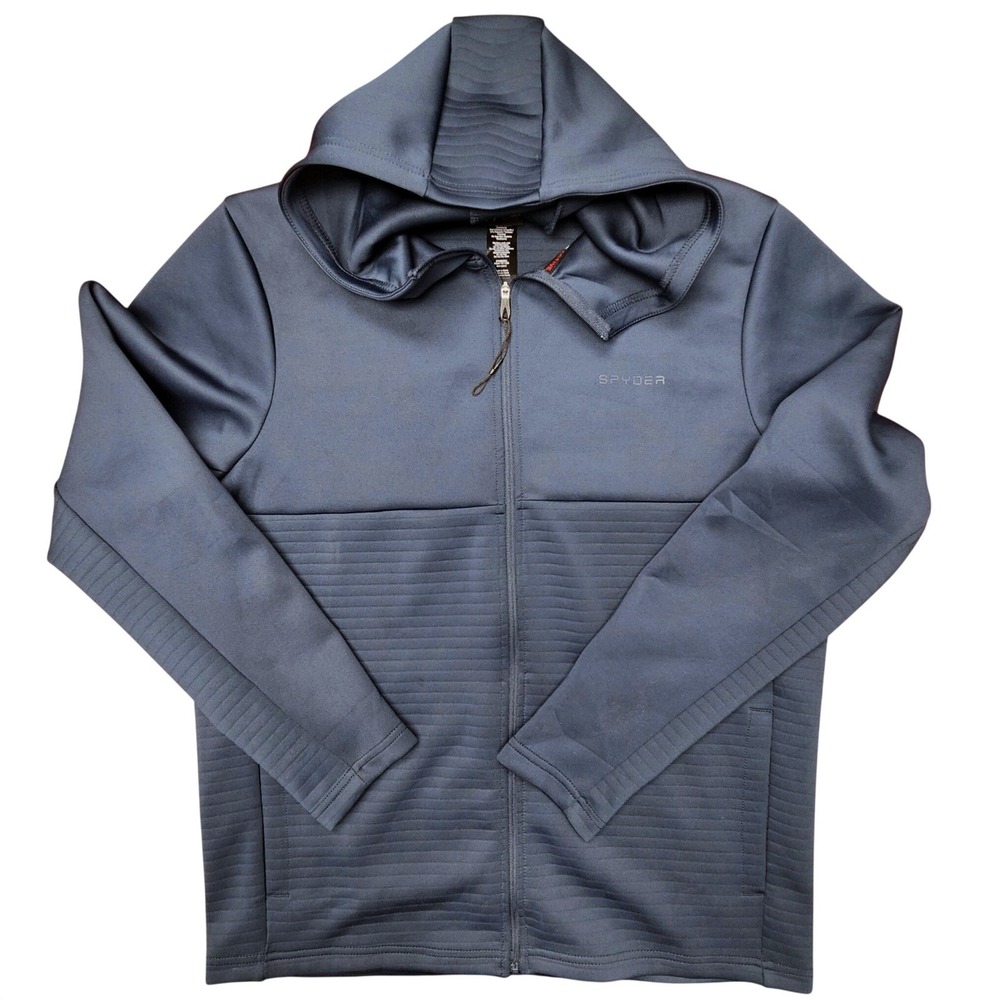 Spyder‎ Full Zip Hoodie Mens Medium Blue Excellent Ribbed ProWEB Gorpcore Hiking